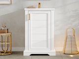 16-inch Bathroom Vanity with Ceramic Sink, Freestanding Single Vanity Set with Soft Closing Door, N710P330979K