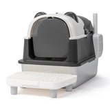 Stainless Steel Cat Litter Box with Panda Design, Extra Large Litter Box with Lid for Big Cats, 56119504