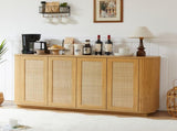 64-inch wave shaped TV stand, rounded corner sideboard, storage cabinet, buffet, wood vertical W1162P309026