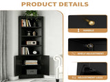 71" Tall Corner Storage Cabinet with 2 Doors, 5-Tier Metal Cabinet with Adjustable Shelves, T2398P504065