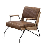 Cocoa and Matt Iron Accent Chair with Metal Leg B062P209154