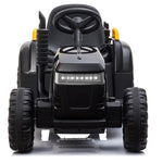 ZUN 12V Kids Ride On Tractor with Trailer, Battery Powered Electric Car w/ Music, USB, Music, LED W2181137524