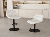 Swivel Bar Stools with Adjustable Height , Backrest, and Soft Knit Fabric - Ideal W2699P360246