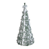 6FT Flocked Pop-Up Christmas Tree with 150 Warm White UL Lights Pre-Decorated with Ornaments, T3637P338603