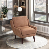 1pc Orange Color Accent Chair Cushion Seat Chenille Upholstery Comfort Style Durable Solid Wood Legs B011P315598
