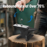 Single Horn Anvil, 55Lbs/25kg Cast Steel Anvil, High Hardness Rugged Round Horn Anvil Blacksmith, W2885P288514