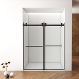 56"-60"W x 76"H Frameless Door, Double Sliding Door, 3/8'' Clear Tempered Glass W2011P197890