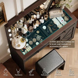 43.4"Makeup Vanity Table, Makeup Table with Large Mirror and 11 LED Light , Brightness Adjustable, W2386P199525