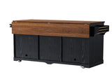 K&K 72" Farmhouse Kitchen Island with Fridge Storage Space & Power Outlet, Rolling Coffee Bar 25703063