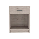 Eco Nightstand , End Table, Side Table Superior Top, One Drawer, Lower Shelf -Light Gray B20091852