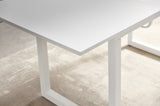 white color,Square Extendable Dining Table with metal leg,Modern Space Saving Kitchen Table for W234P181671