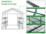 143x143x195cm Black Iron Pipe Steeple With 8 Pieces Grid Flower Stand With Zipper Rolling Door PE 02250966