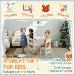 ZUN White 3 in 1 Kids Table and Chair Set 26880978