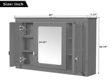 Bathroom Wall Cabinet with Mirror, Wall Mounted Medicine Cabinet with 5 Shelves, Mirrored Door Over N710P252503E