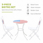 ZUN 3 Piece Patio Bistro Set, Folding Outdoor Furniture with USA Mosaic Table and Chairs, 
Portable W2225142611