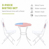 ZUN 3 Piece Patio Bistro Set, Folding Outdoor Furniture with USA Mosaic Table and Chairs, 
Portable W2225142611