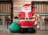 14 FT Lighted Christmas Inflatable Decoration, Giant Inflatable Santa Claus with Large Gift Bag, 74564017