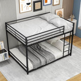 Metal Bunk Bed Full Over Full, Bunk Bed Frame with Safety Guard Rails, Heavy Duty Space-Saving W84063611