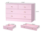 Modern Simple 4-Drawer Dresser Nightstand PINK 03881898