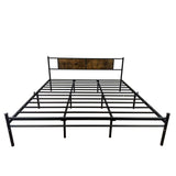 Queen Bed Frame with Wood Headboard & Footboard,Metal Platform Queen Size Mattress Foundation Strong W3286P308744