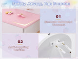 White and pink crown element, MDF particleboard solid wood legs, painted and melamine laminated, 72068757