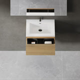 24'' Floating Bathroom Vanity Sink Combo, Modern Wall-Mounted Striped Bathroom Storage Cabinet W1573P265193