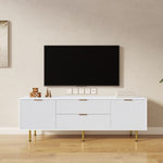 ZUN Modern warm white TV cabinet , for Living Room Bedroom W331P240826