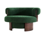 Modern 32'' Wide Curved Sculptural Swivel Barrel Chair,360&deg Swivel Base, Comfortable Fabric, 91451328
