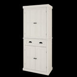 ZUN 71" Kitchen Pantry Storage Cabinet , with 4 Doors, Drawer, 2 Adjustable Shelves, Cupboard for Dining 63211497