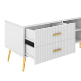 ZUN Modern TV Stand with 5 Champagne legs - Durable, stylish, spacious, versatile storage TVS up to 77" 86515494