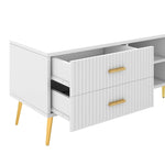 ZUN U-Can Modern TV Stand with 5 Champagne legs - Durable, stylish, spacious, versatile storage TVS up WF300600AAK