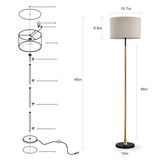 ZUN Floor Lamp Living Room with Beige Lampshade, Standing Lamp Tall Industrial Floor Lamp Reading W1592P188560