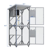 Large Cat House Outdoor Catio Cat Enclosures on Wheels,70.9" Kitty House with Upgraded Resting Box W2831P241961