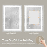 20x28" Frameless Tempered MirrorDual LED Light StripsFront and Back Lighting T3177P320552