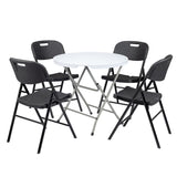 2pcs 47*54*84cm Garden Plastic Folding Chair Black 50710941