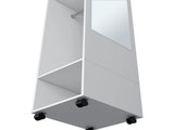 White 3-Shelf Wardrobe with Mirror and Open Storage B062P227646
