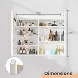 White Particleboard LED Mirror Cabinet , Acrylic Frame, Double Doors, 7 Shelves, with 47514646