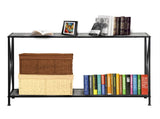 Grey MDF Countertop Black Wrought Iron Base 2 Layers Forked Console Table 58530923