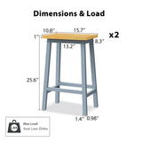 ZUN K&K Solid Wood Bar Stools , 25.6" Tall Set of 2 Bar Chairs, Kitchen Counter Stools N707P185529G