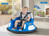 Blue 5-Point Seat Belt Kids Bumper Car with Flashing Lights & Music, Safe 0.7-1.2 MPH Ride-On Toy 49850599