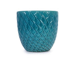 Handmade Teal Cyan Ceramic Flower Pot, 16.54" W x 21.26" H, Large Planter for Indoor & Outdoor W3273P326367