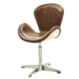 Retro Brown and Chrome Bucket Seat Accent Chair B062P186447