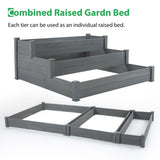 ZUN Wood Horticulture Raised Garden Bed, Gray 50549214