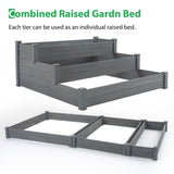 ZUN 48.6 x 48.6 x 21in Raised Garden Bed Horticulture Outdoor Elevated Flower Box Tiered Garden Bed W1422137076