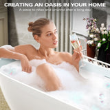 69" Freestanding Solid Surface Bathtub, Luxury Handcrafted Stone Resin Freestanding Soaking Bathtub W1573P178583