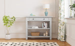 ZUN TREXM Retro Console Table with Drawer and Two Sturdy Shelves for Entryway, Living Room N715P195561K