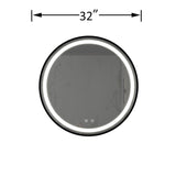 ZUN 32inch Bathroom Led Classy Vanity Mirror with focused backplane,Black aluminum alloy frame,High W1992P210849