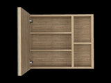 Medicine Single Door Cabinet 19" H With Mirror, Five Interior Shelves, Light Oak B097132885