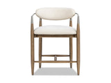 Artemis 26" Mixed Material Upholstered Counter Stool, Warm White Chenille B2719P280172