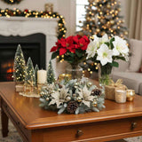 20 Inch Christmas Door Wreath with Warm Lights, Holiday for Entryway Front Door Christmas 19886674